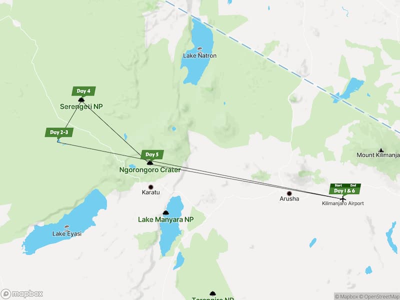 Ndutu Migration Luxury Safari map