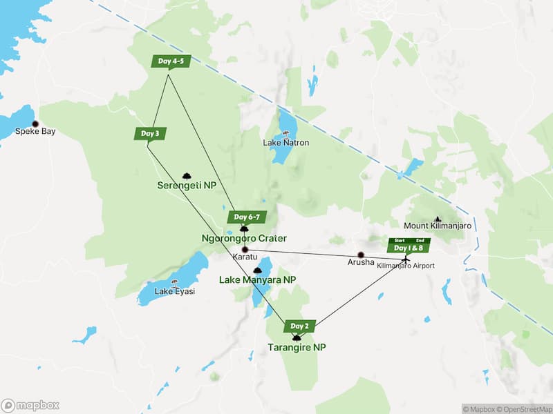 Serengeti Migration Luxury Safari map